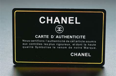 authenticity card chanel